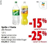 Promoties Sprite of fanta alle flessen - Huismerk - Colruyt - Geldig van 08/05/2024 tot 21/05/2024 bij Colruyt