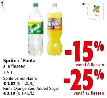 Promotions Sprite of fanta alle flessen - Produit maison - Colruyt - Valide de 08/05/2024 à 21/05/2024 chez Colruyt