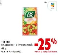 Promoties Tic tac sinaasappel- + limoensmaak - TicTac - Geldig van 08/05/2024 tot 21/05/2024 bij Colruyt