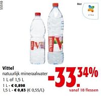 Promoties Vittel natuurlijk mineraalwater - Vittel - Geldig van 08/05/2024 tot 21/05/2024 bij Colruyt