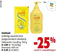 Promoties Zwitsal volledig assortiment - Zwitsal - Geldig van 08/05/2024 tot 21/05/2024 bij Colruyt