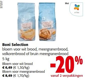 Promoties Boni selection bloem voor wit brood, meergranenbrood, volkorenbrood of bruin meergranenbrood - Boni - Geldig van 08/05/2024 tot 21/05/2024 bij Colruyt