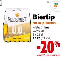 Promoties Night orient 0,0 % vol - Night orient - Geldig van 08/05/2024 tot 21/05/2024 bij Colruyt