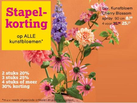 Promoties Kunstbloem cherry blossom spray - Huismerk - Leen Bakker - Geldig van 12/05/2024 tot 26/05/2024 bij Leen Bakker