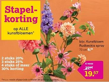 Promoties Kunstbloem rudbeckia spray - Huismerk - Leen Bakker - Geldig van 12/05/2024 tot 26/05/2024 bij Leen Bakker