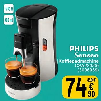 Promoties Philips koffiepadmachine csa230 00 - Philips - Geldig van 14/05/2024 tot 27/05/2024 bij Cora