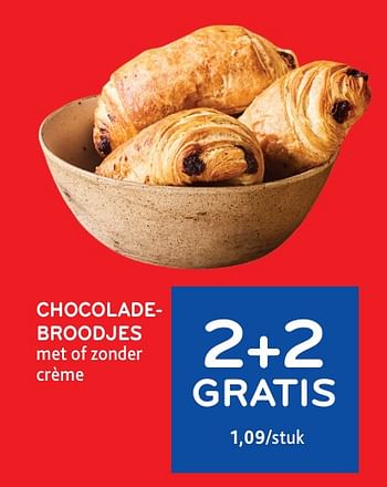 Promotions Chocoladebroodjes 2+2 GRATIS - Produit maison - Alvo - Valide de 08/05/2024 à 21/05/2024 chez Alvo