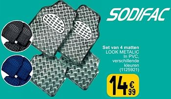 Promoties Set van 4 matten look metalic - Sodifac - Geldig van 14/05/2024 tot 27/05/2024 bij Cora