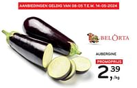 Promoties Aubergine - Belorta - Geldig van 08/05/2024 tot 14/05/2024 bij Alvo