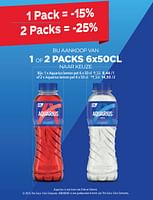 Promoties Aquarius 1 packs -15% 2 packs -25% - Aquarius - Geldig van 08/05/2024 tot 21/05/2024 bij Alvo