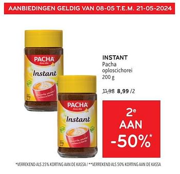Promoties Instant pacha 2e aan -50% - Pacha - Geldig van 08/05/2024 tot 21/05/2024 bij Alvo