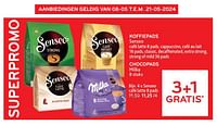 Promoties Koffiepads senseo + chocopads milka 3+1 gratis - Huismerk - Alvo - Geldig van 08/05/2024 tot 21/05/2024 bij Alvo