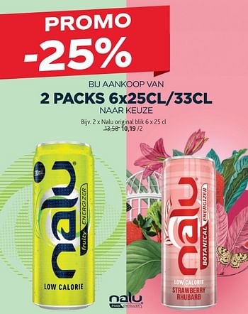 Promoties Nalu -25% bij aankoop van 2 packs - Nalu - Geldig van 08/05/2024 tot 21/05/2024 bij Alvo
