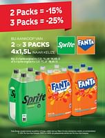 Promoties Sprite of sprite 2 packs -15% 3 packs -25% - Huismerk - Alvo - Geldig van 08/05/2024 tot 21/05/2024 bij Alvo