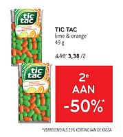 Promoties Tic tac 2e aan -50% - TicTac - Geldig van 08/05/2024 tot 21/05/2024 bij Alvo