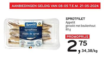 Promotions Sprotfilet appetit - Appetit - Valide de 08/05/2024 à 21/05/2024 chez Alvo