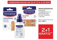 Promoties Wondverzorging hansaplast 2+1 gratis - Hansaplast - Geldig van 08/05/2024 tot 21/05/2024 bij Alvo