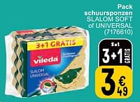 Promoties Pack schuursponzen slalom soft of universal - Vileda - Geldig van 14/05/2024 tot 27/05/2024 bij Cora
