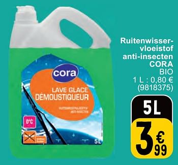 Promotions Ruitenwisservloeistof anti-insecten cora bio - Produit maison - Cora - Valide de 14/05/2024 à 27/05/2024 chez Cora