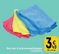 Promoties Set van 6 microvezeldoeken - Huismerk - Cora - Geldig van 14/05/2024 tot 27/05/2024 bij Cora