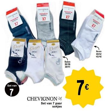 Promoties Set van 7 paar sokjes - Chevignon - Geldig van 14/05/2024 tot 27/05/2024 bij Cora