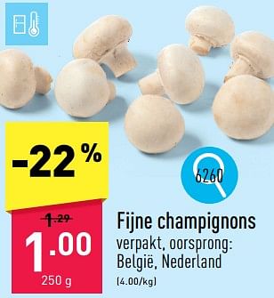 Promoties Fijne champignons - Huismerk - Aldi - Geldig van 20/05/2024 tot 26/05/2024 bij Aldi