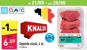 Promotions Gepelde steak - Produit maison - Aldi - Valide de 20/05/2024 à 26/05/2024 chez Aldi