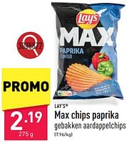 Promoties Max chips paprika - Lay's - Geldig van 20/05/2024 tot 26/05/2024 bij Aldi
