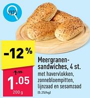 Promoties Meergranen- sandwiches - Huismerk - Aldi - Geldig van 20/05/2024 tot 26/05/2024 bij Aldi