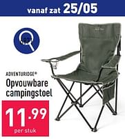 Promoties Opvouwbare campingstoel - Adventuridge - Geldig van 20/05/2024 tot 26/05/2024 bij Aldi