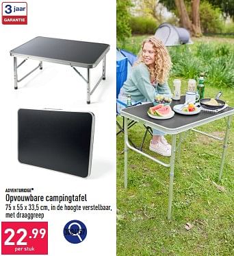 Promoties Opvouwbare campingtafel - Adventuridge - Geldig van 20/05/2024 tot 26/05/2024 bij Aldi