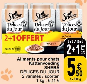 Promotions Aliments pour chats kattenvoeding sheba délices du jour - Sheba - Valide de 14/05/2024 à 18/05/2024 chez Cora