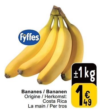 Promotions Bananes - bananen - Fyffes - Valide de 14/05/2024 à 18/05/2024 chez Cora