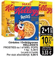 Promotions Céréales - ontbijtgranen kellogg’s f rosties ou - of miel pops - Kellogg's - Valide de 14/05/2024 à 18/05/2024 chez Cora