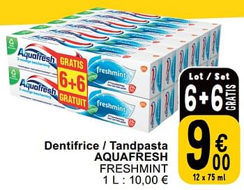 Promotions Dentifrice - tandpasta aquafresh freshmint - Aquafresh - Valide de 14/05/2024 à 18/05/2024 chez Cora