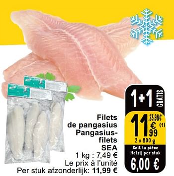 Promotions Filets de pangasius pangasiusfilets sea - Produit maison - Cora - Valide de 14/05/2024 à 18/05/2024 chez Cora