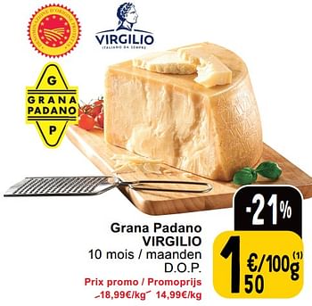 Promotions Grana padano virgilio - Virgilio - Valide de 14/05/2024 à 18/05/2024 chez Cora