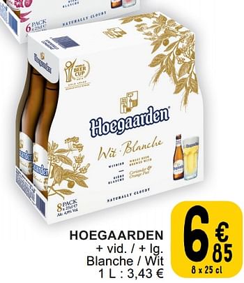 Promotions Hoegaarden + vid. - + lg. blanche - wit - Hoegaarden - Valide de 14/05/2024 à 18/05/2024 chez Cora
