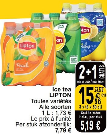 Promotions Ice tea lipton - Lipton - Valide de 14/05/2024 à 18/05/2024 chez Cora