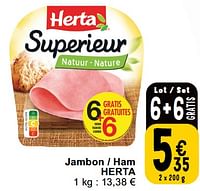 Promotions Jambon - ham herta - Herta - Valide de 14/05/2024 à 18/05/2024 chez Cora