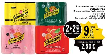 Promotions Limonades ou - of tonics schweppes - Schweppes - Valide de 14/05/2024 à 18/05/2024 chez Cora