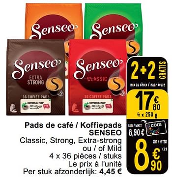 Promotions Pads de café - koffiepads senseo - Douwe Egberts - Valide de 14/05/2024 à 18/05/2024 chez Cora