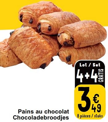 Promotions Pains au chocolat chocoladebroodjes - Produit maison - Cora - Valide de 14/05/2024 à 18/05/2024 chez Cora
