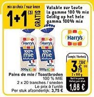 Promotions Pains de mie - toastbroden - Harry's - Valide de 14/05/2024 à 18/05/2024 chez Cora