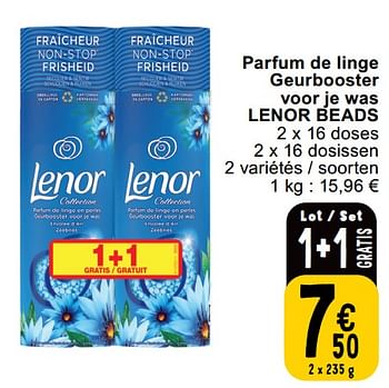 Promotions Parfum de linge geurbooster voor je was lenor beads - Lenor - Valide de 14/05/2024 à 18/05/2024 chez Cora