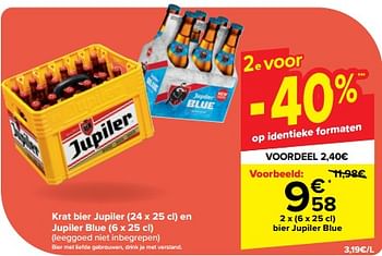 Promoties Bier jupiler blue - Jupiler - Geldig van 15/05/2024 tot 28/05/2024 bij Carrefour
