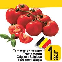 Promotions Tomates en grappe trostomaten - Produit maison - Cora - Valide de 14/05/2024 à 18/05/2024 chez Cora