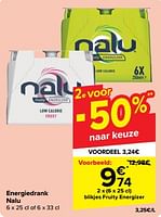 Promoties Blikjes fruity energizer - Nalu - Geldig van 15/05/2024 tot 28/05/2024 bij Carrefour