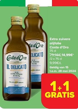 Promoties Extra zuivere olijfolie costa d`oro - Costad'Oro - Geldig van 15/05/2024 tot 28/05/2024 bij Carrefour