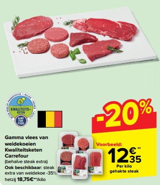 Promoties Gehakte steak - Huismerk - Carrefour  - Geldig van 15/05/2024 tot 28/05/2024 bij Carrefour